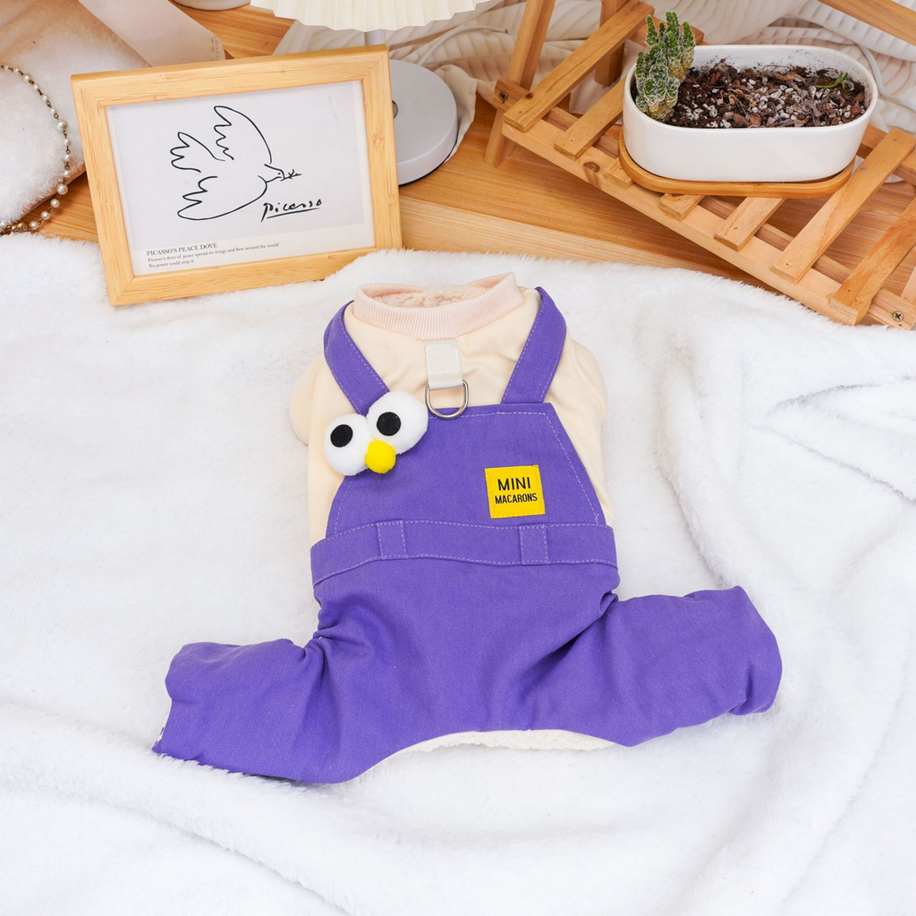 Denim Layered Pet Coat – 4-Leg Padded Jacket_CWMM7346