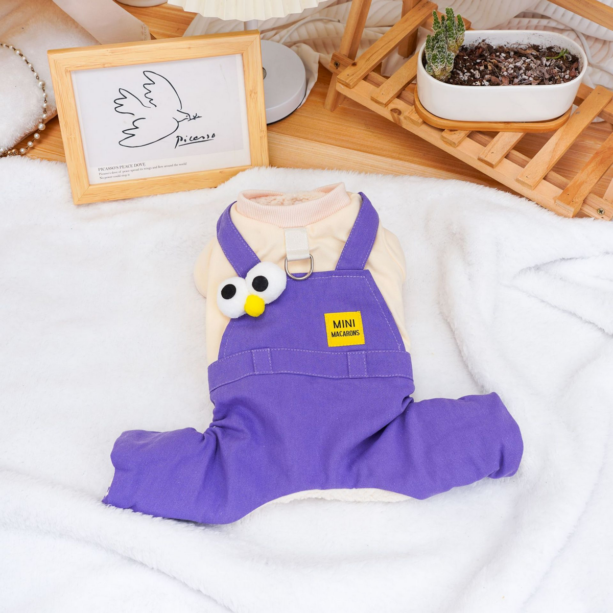 Denim Layered Pet Coat – 4-Leg Padded Jacket_CWMM7346