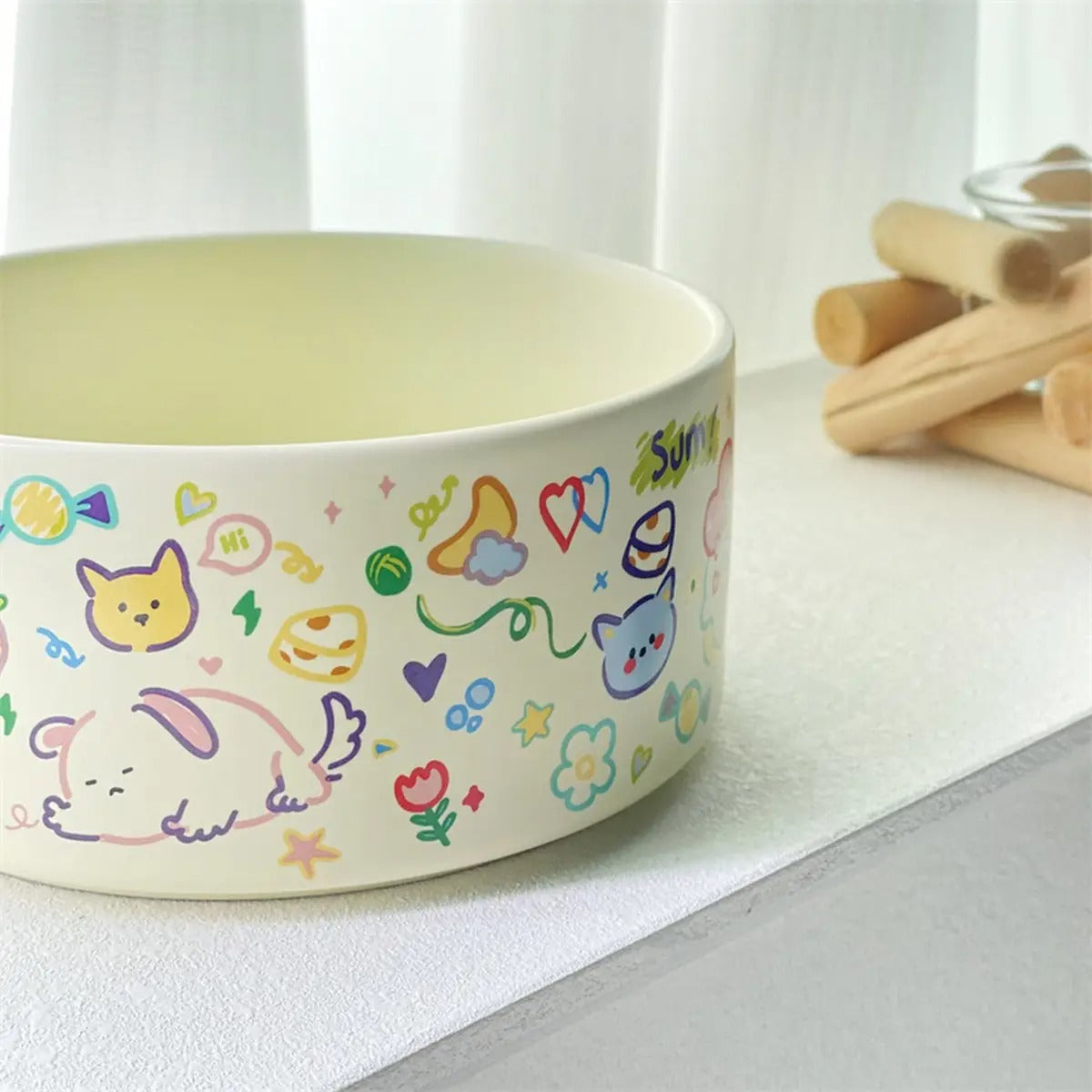 Cartoon Ceramic Pet Food & Water Bowl_CWMM5932