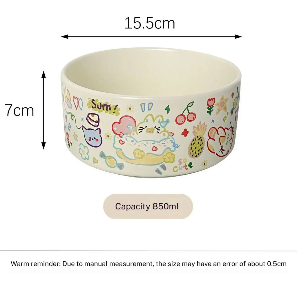 Cartoon Ceramic Pet Food & Water Bowl_CWMM5932