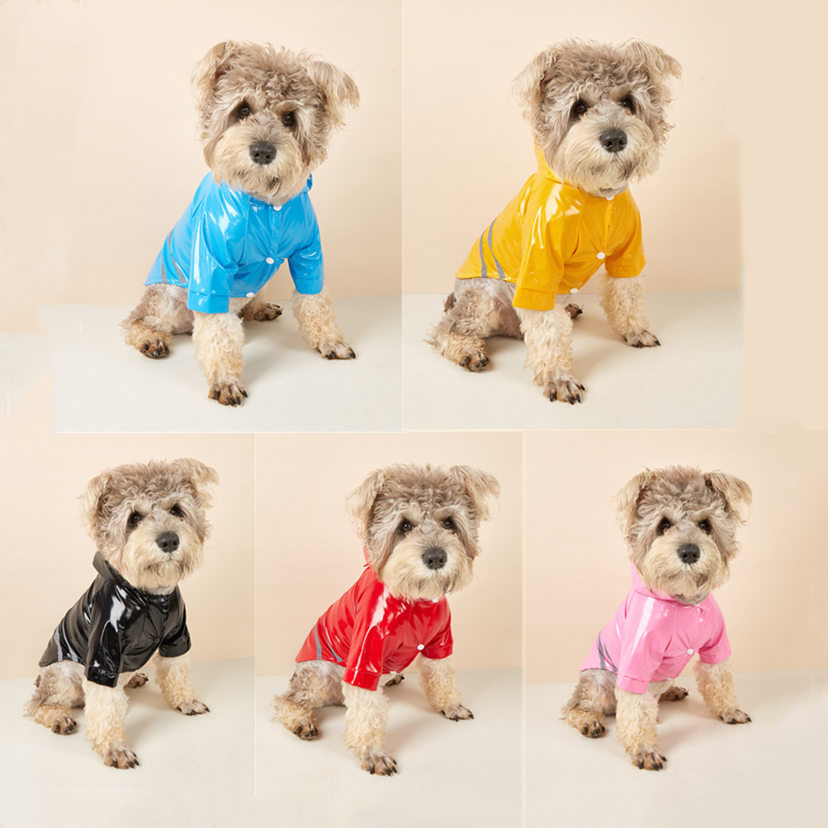 PU Dog Raincoat with Reflective Hood_CWMM7309
