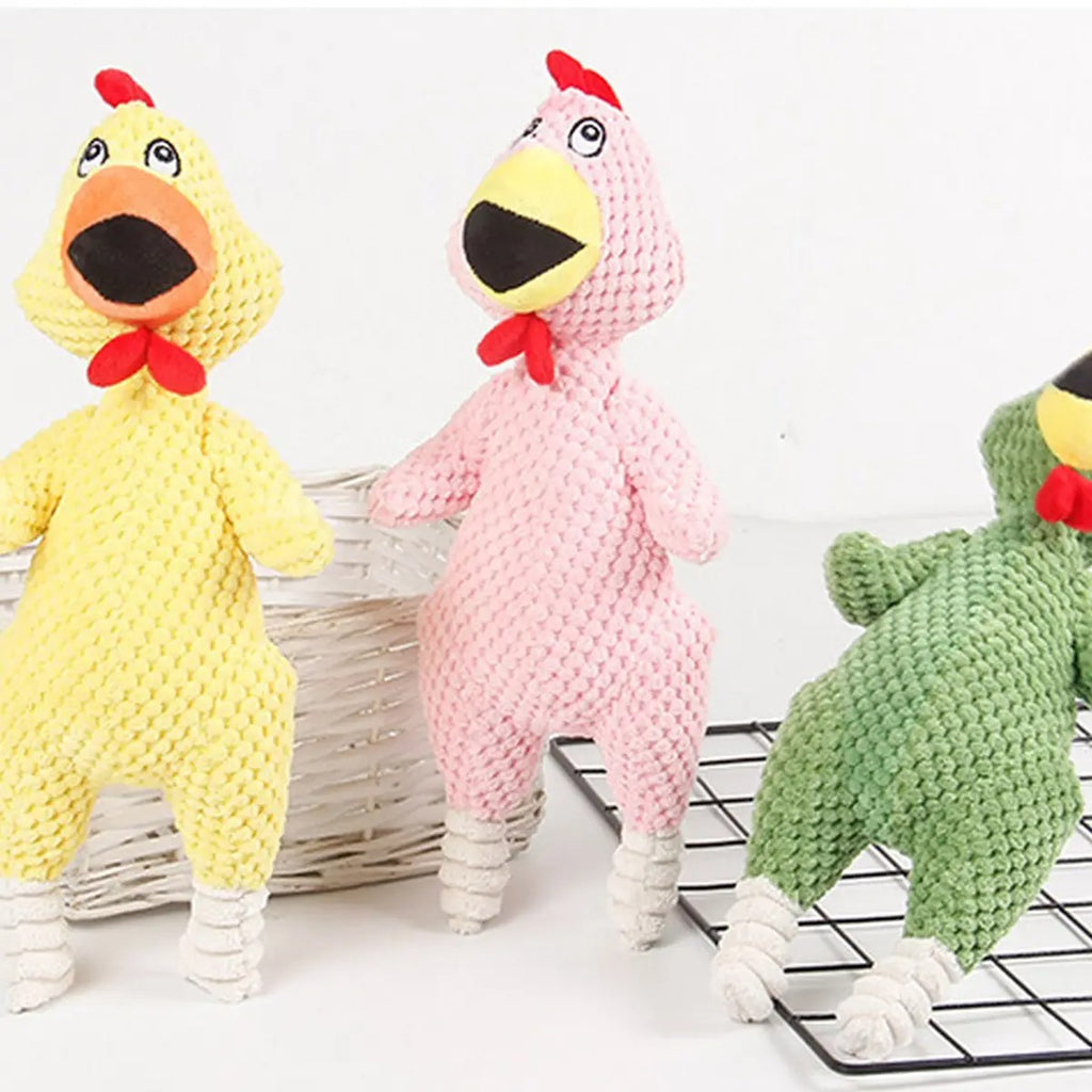 Durable Screaming Chicken Plush Toy for Dogs_CWMM5413