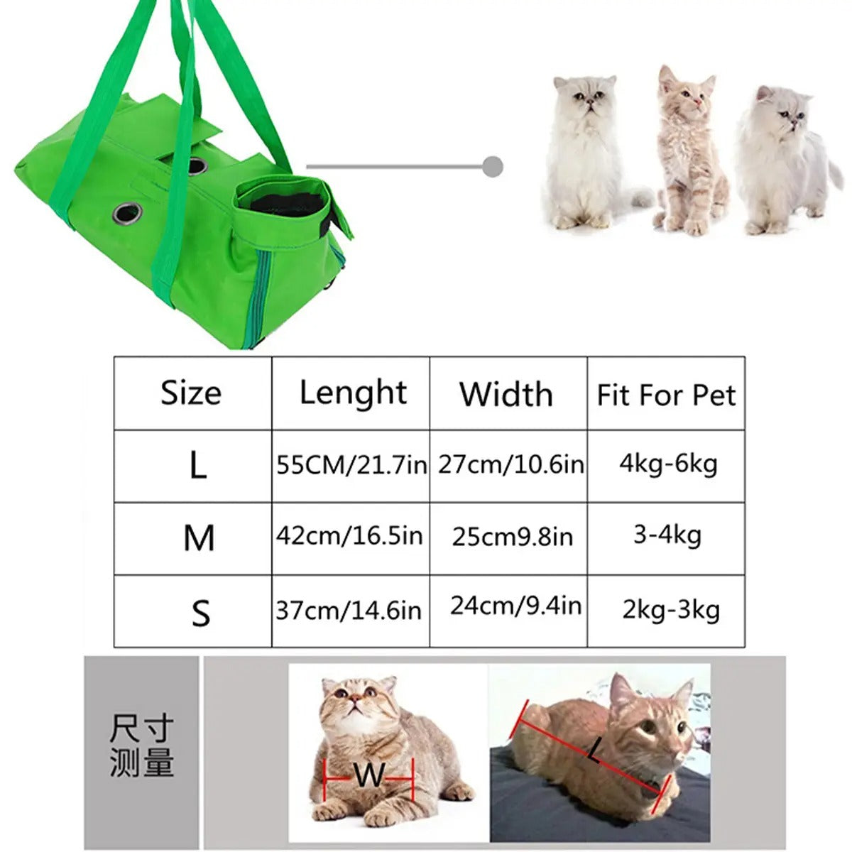 Foldable Cat Restraint Bag for Vet Visits & Travel_CWMM6929