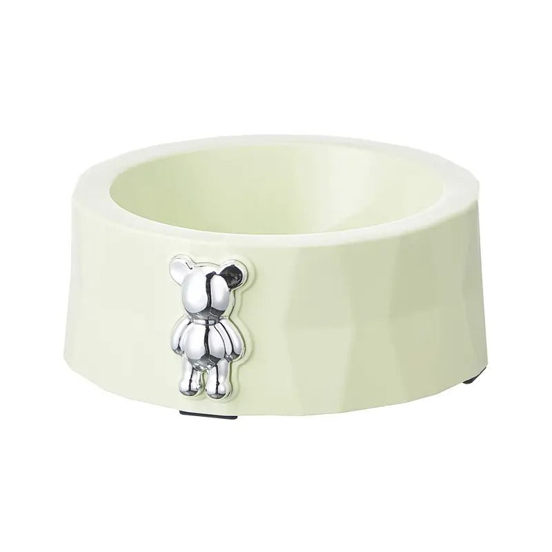 Bear Ornament Pet Bowl With Stainless Steel Bowl_CWMM5158