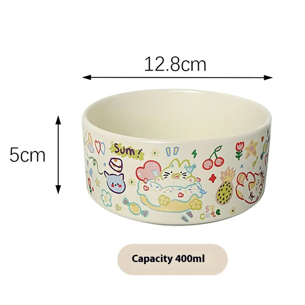 Cartoon Ceramic Pet Food & Water Bowl_CWMM5932