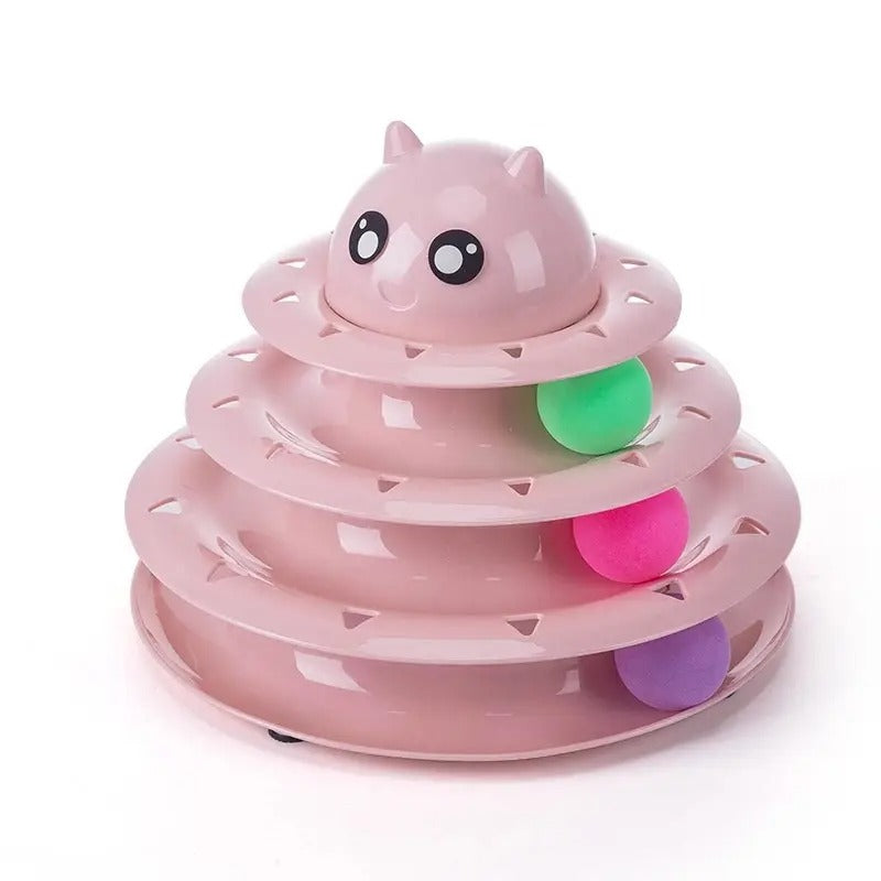 3-Layer Pet Toy,Track Turntable Self-Play Cat Toy_CWMM5250