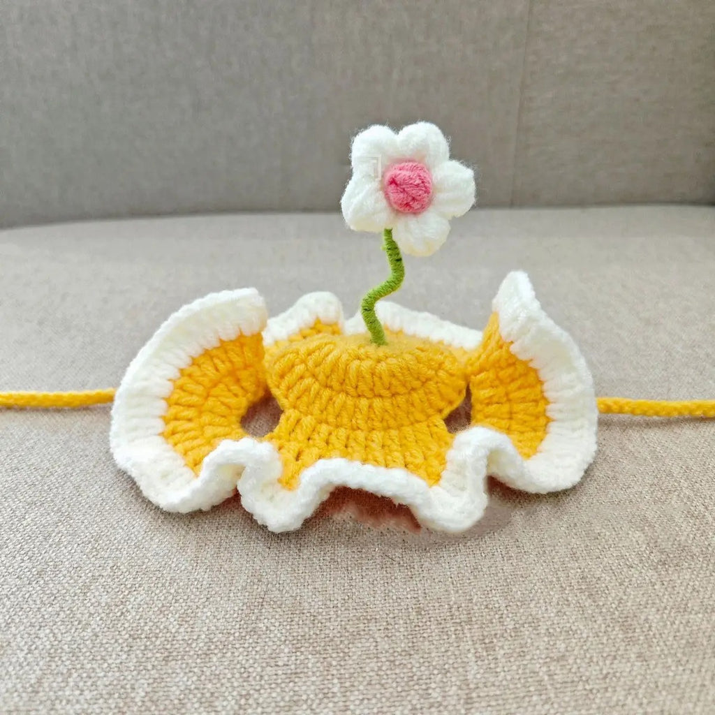 Crochet Flower Sprout Hat for Cats & Dogs_CWAH3694