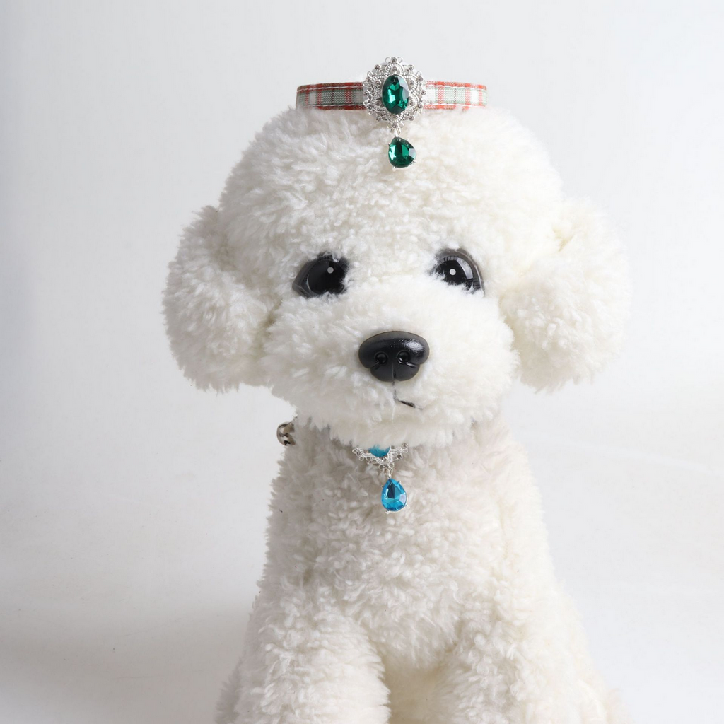 British Style Cat Collar – Gem Buckle & Pendant_CWMM7734