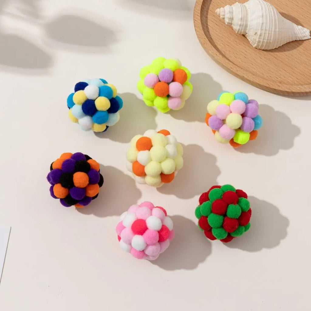 Colorful Cat Pom Balls – Chase & Play Fun_CWMM6811