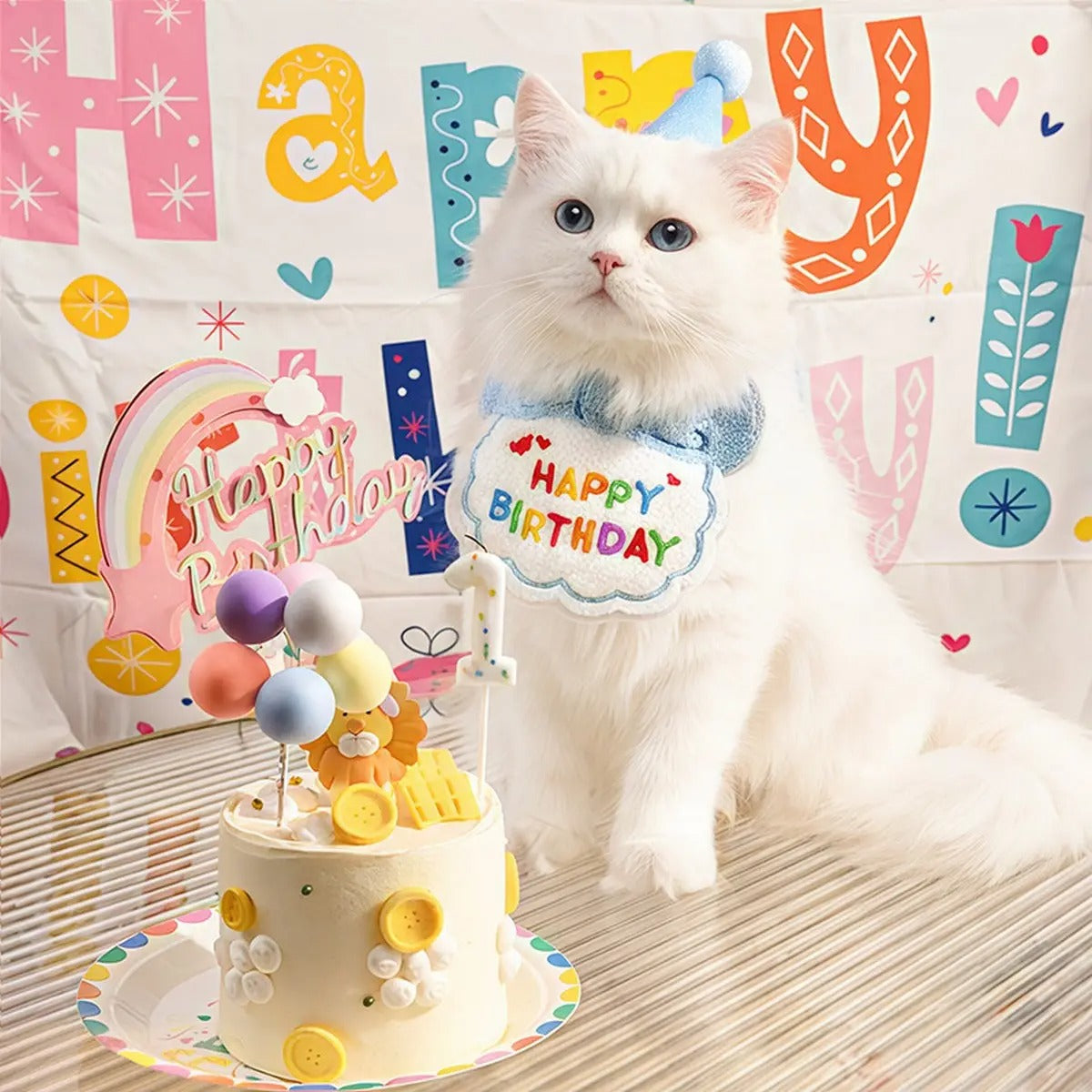 Pet Birthday Hat & Bib Party Set for Dogs & Cats_CWMM6262
