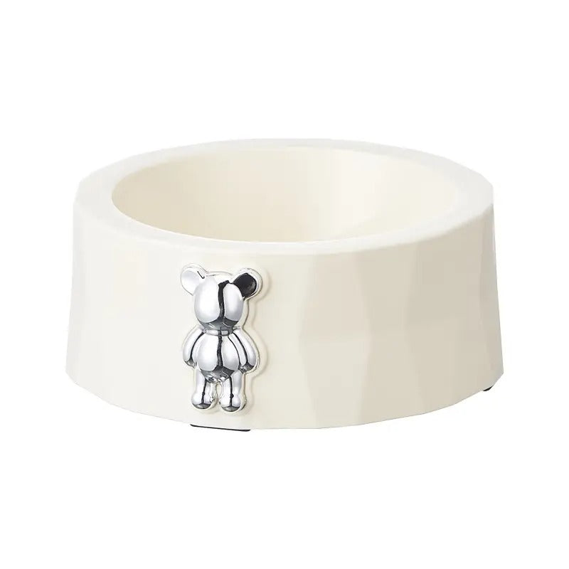 Bear Ornament Pet Bowl With Stainless Steel Bowl_CWMM5158