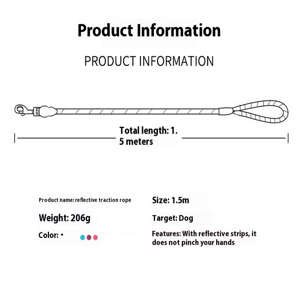 Anti-Choke Reflective Dog Leash for Large Dogs_CWMM7444