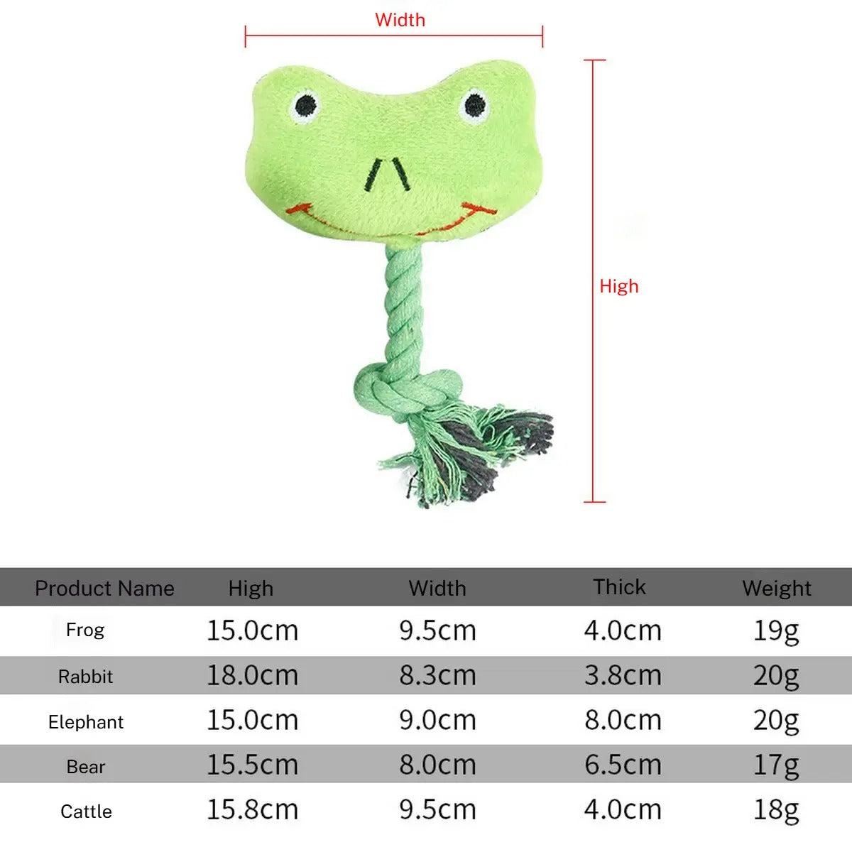 Durable Plush Rope Dog Toy, - Pet Supplies_CWMM5462