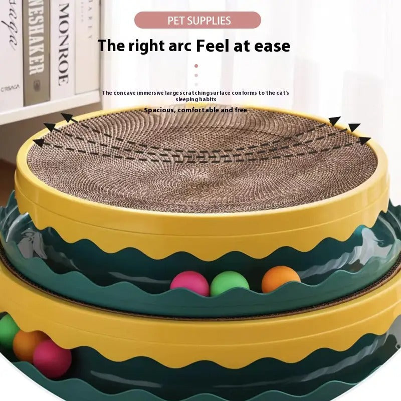 Corrugated Round Durable Cat Scratching Pad_CWMM5191