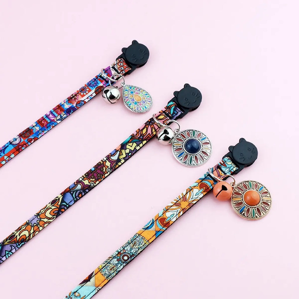 Boho AirTag Pet Collar with Retro Charm_CWMM5970