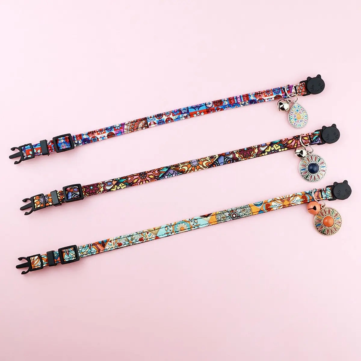 Boho AirTag Pet Collar with Retro Charm_CWMM5970