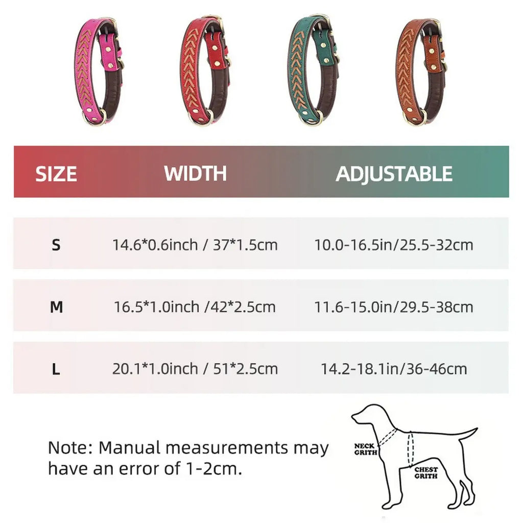 Durable Handcrafted Leather Pet Collar for  Dogs_CWMM5982