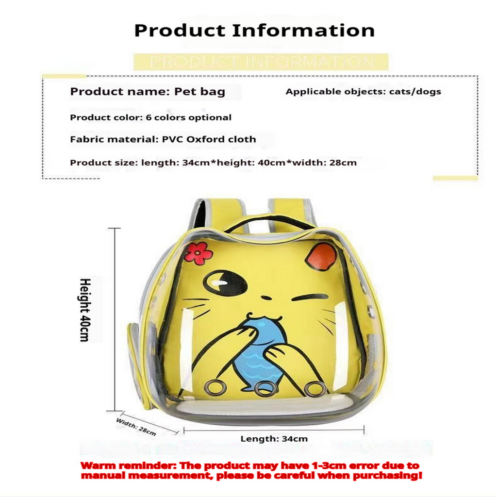 KittyTrek Cartoon Bubble Pet Backpack_CWMM6842