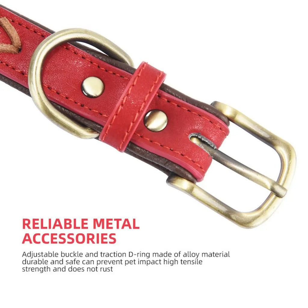 Durable Handcrafted Leather Pet Collar for  Dogs_CWMM5982