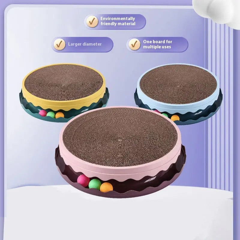 Corrugated Round Durable Cat Scratching Pad_CWMM5191