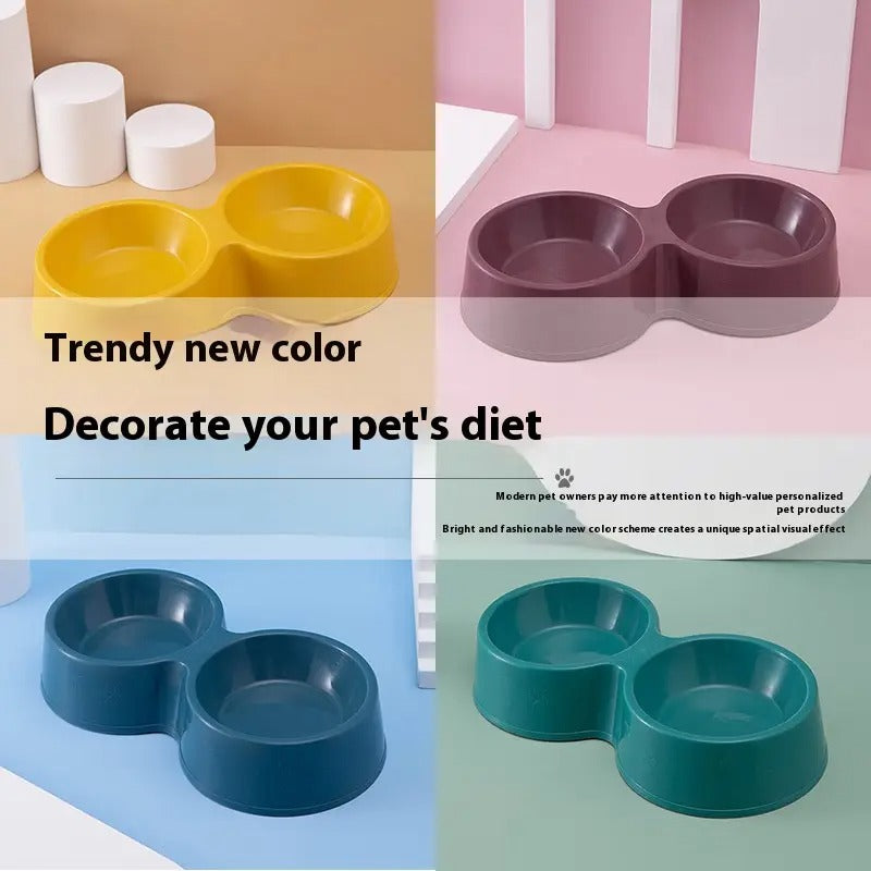 Double Pet Bowl Non-Slip Dog Cat Food Bowl_CWMM5113