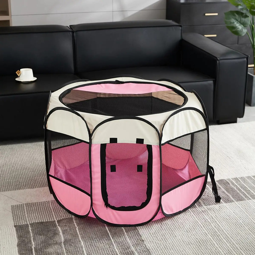 Foldable Waterproof Pet Playpen with Removable_CWMM5884