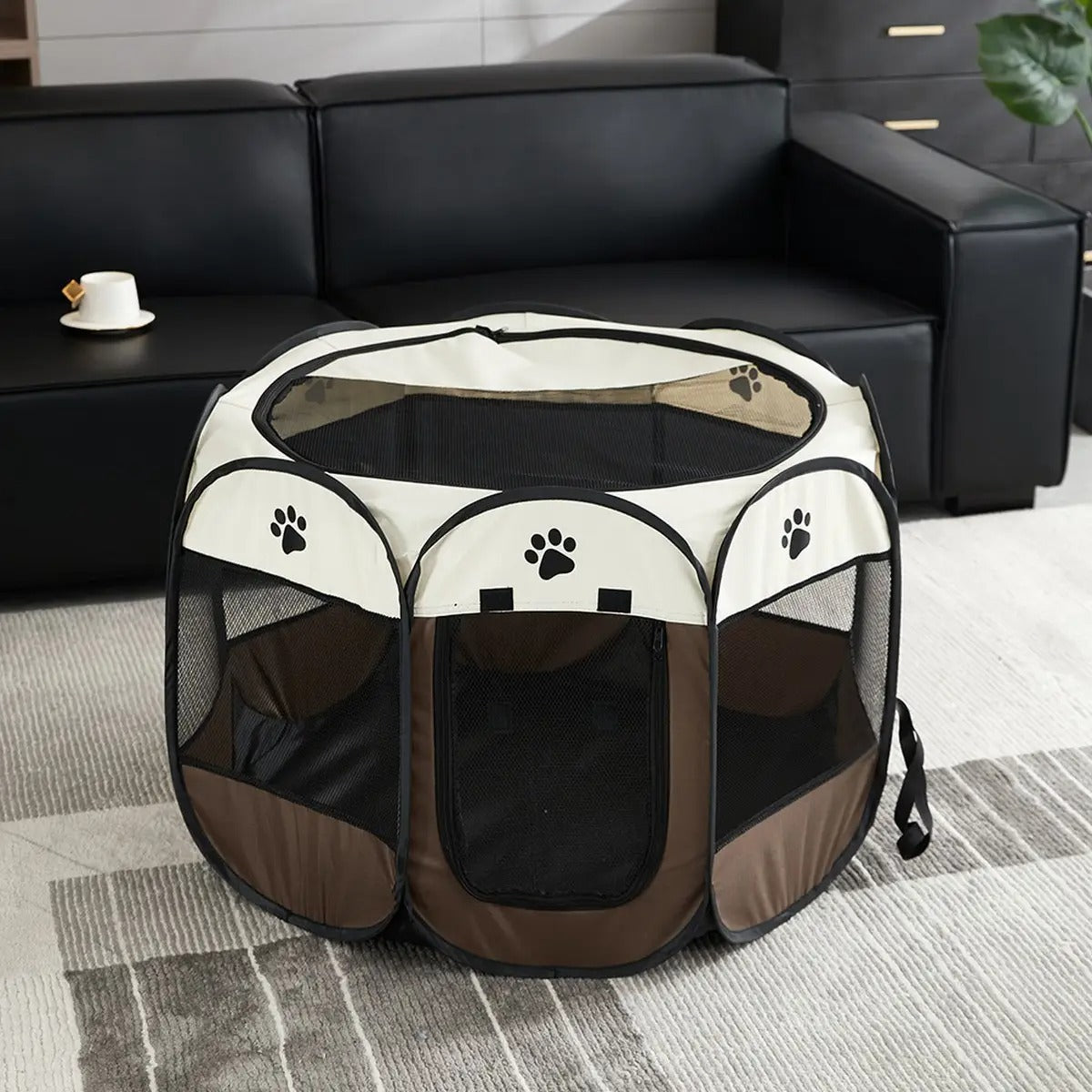 Foldable Waterproof Pet Playpen with Removable_CWMM5884