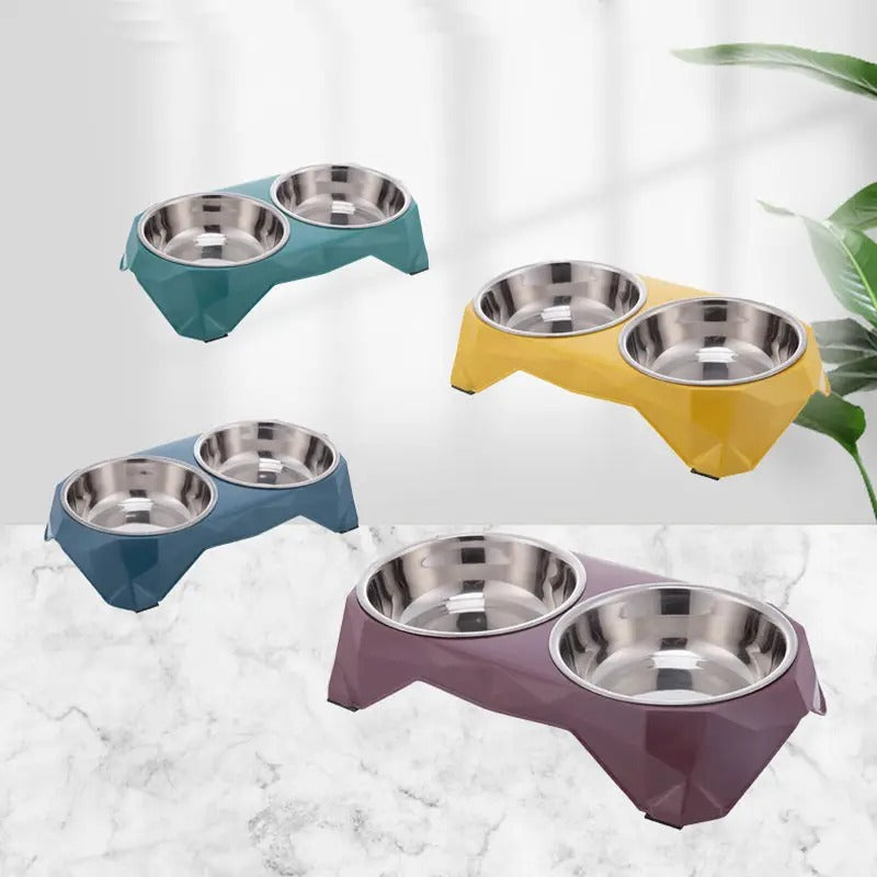 Double Pet Bowl Elevated Non-Slip Dog Cat Bowl_CWMM5165