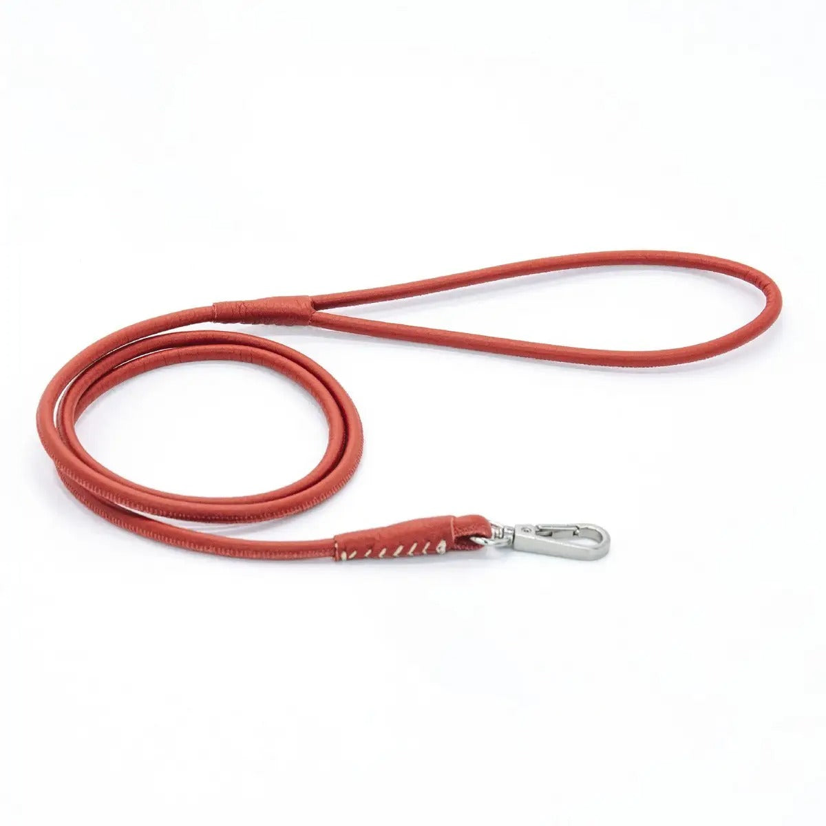 Genuine Leather Round Dog Leash for Small Breeds_CWMM7726