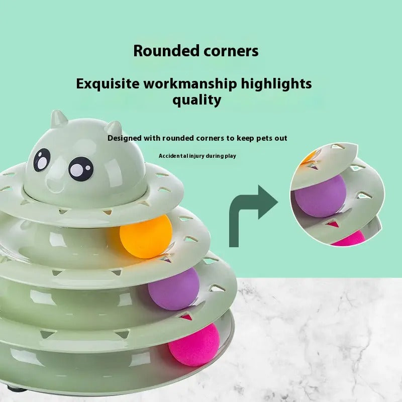 3-Layer Pet Toy,Track Turntable Self-Play Cat Toy_CWMM5250