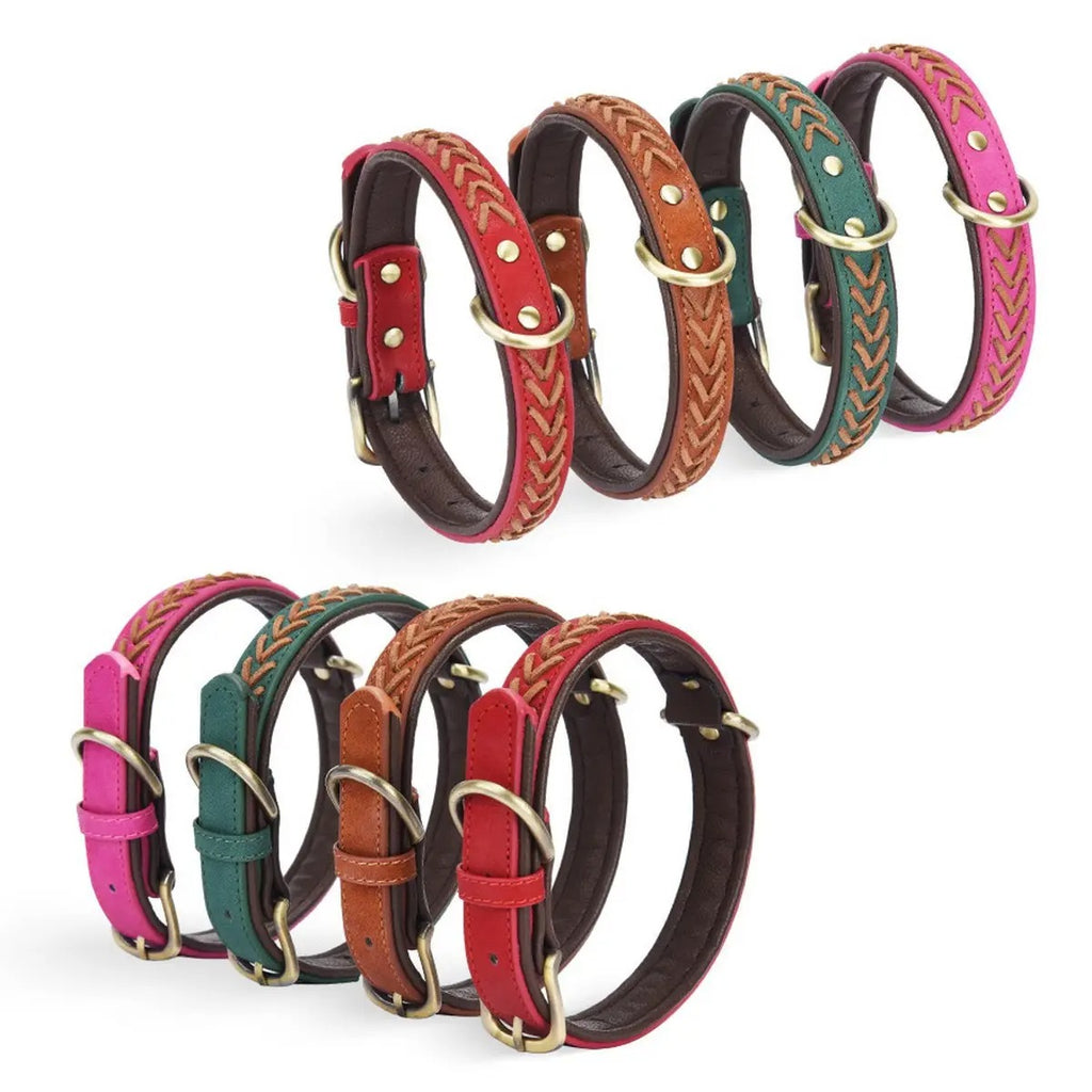 Durable Handcrafted Leather Pet Collar for  Dogs_CWMM5982