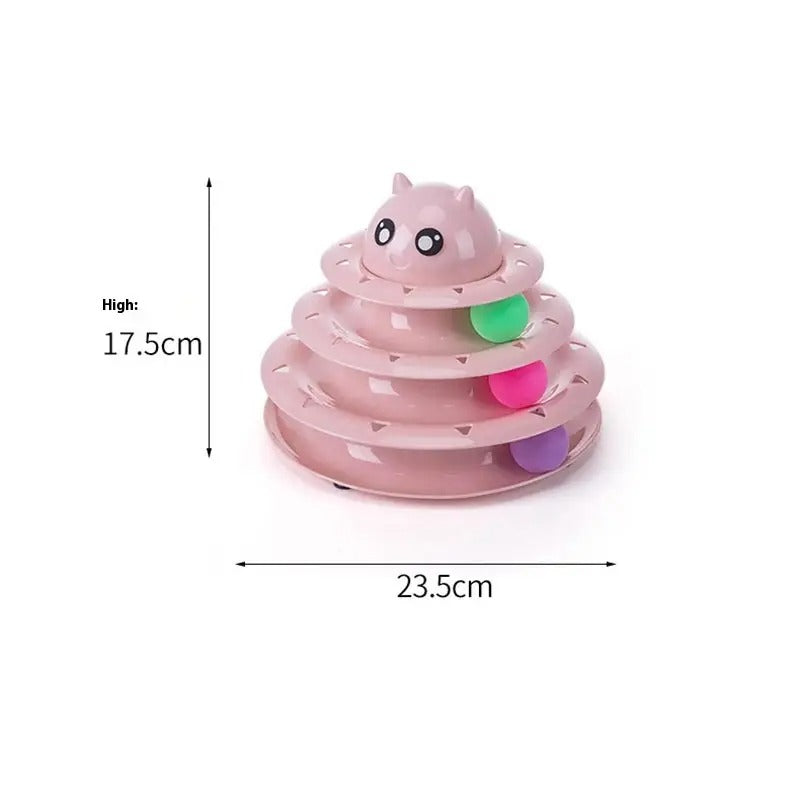 3-Layer Pet Toy,Track Turntable Self-Play Cat Toy_CWMM5250