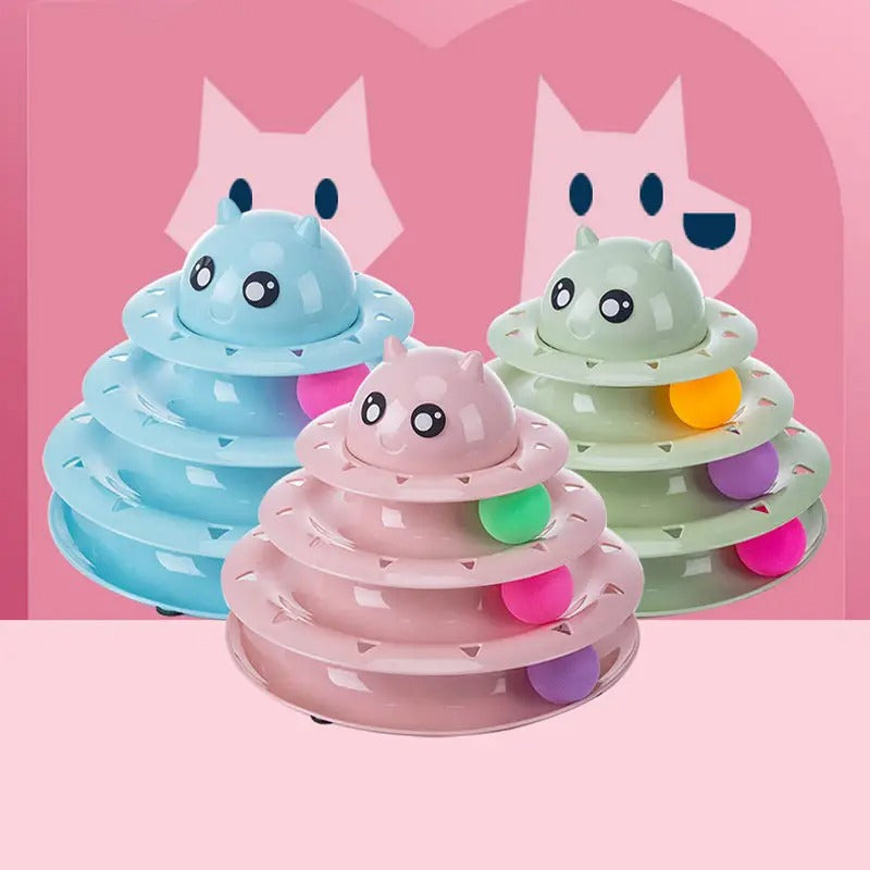 3-Layer Pet Toy,Track Turntable Self-Play Cat Toy_CWMM5250