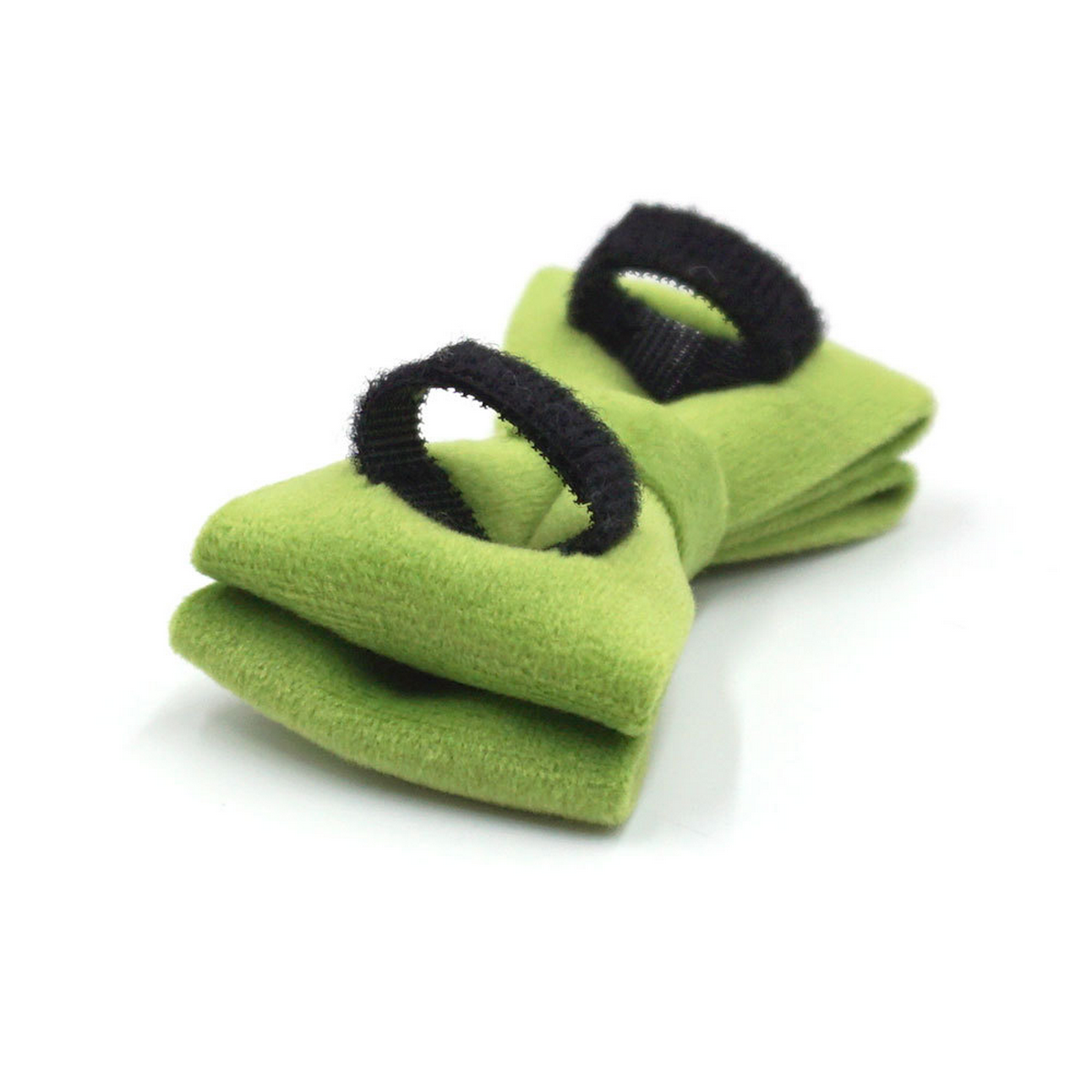 Matcha Green Velvet Cat Collar with Bell & Bow_CWMM7098