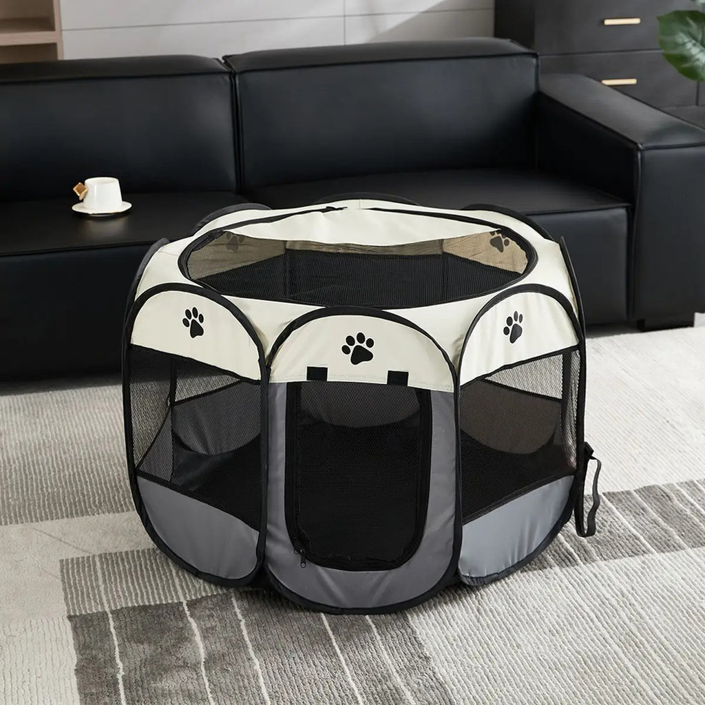 Foldable Waterproof Pet Playpen with Removable_CWMM5884