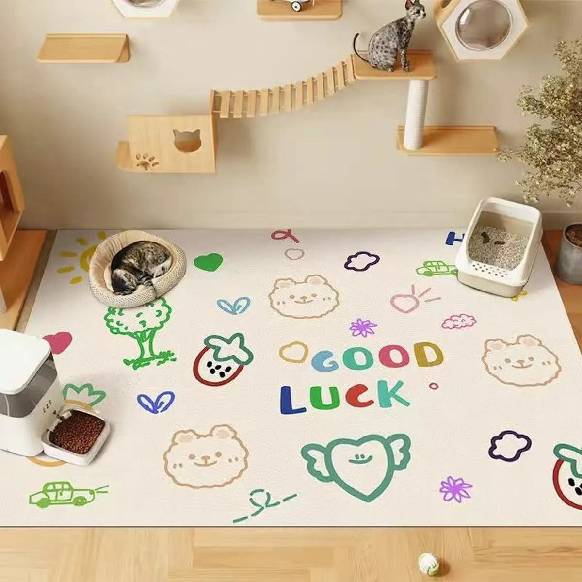 Cartoon Waterproof PVC Pet Mat for Cats & Dog_CWMM6066