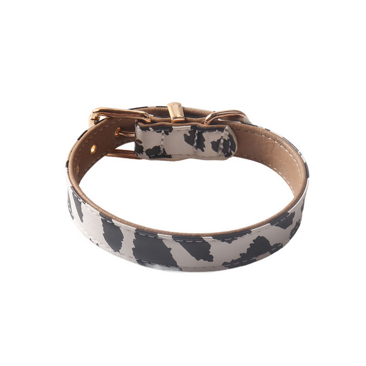 Cow Print PU Dog Collar – Soft & Stylish_CWMM7774