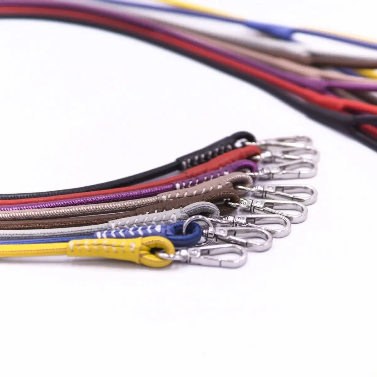 Genuine Leather Round Dog Leash for Small Breeds_CWMM7726