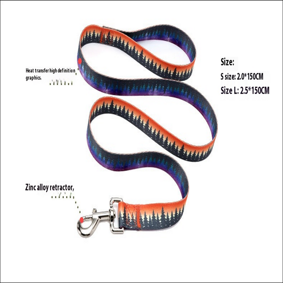 Ethnic Forest Print Dog Leash – Starry Night_CWMM7608