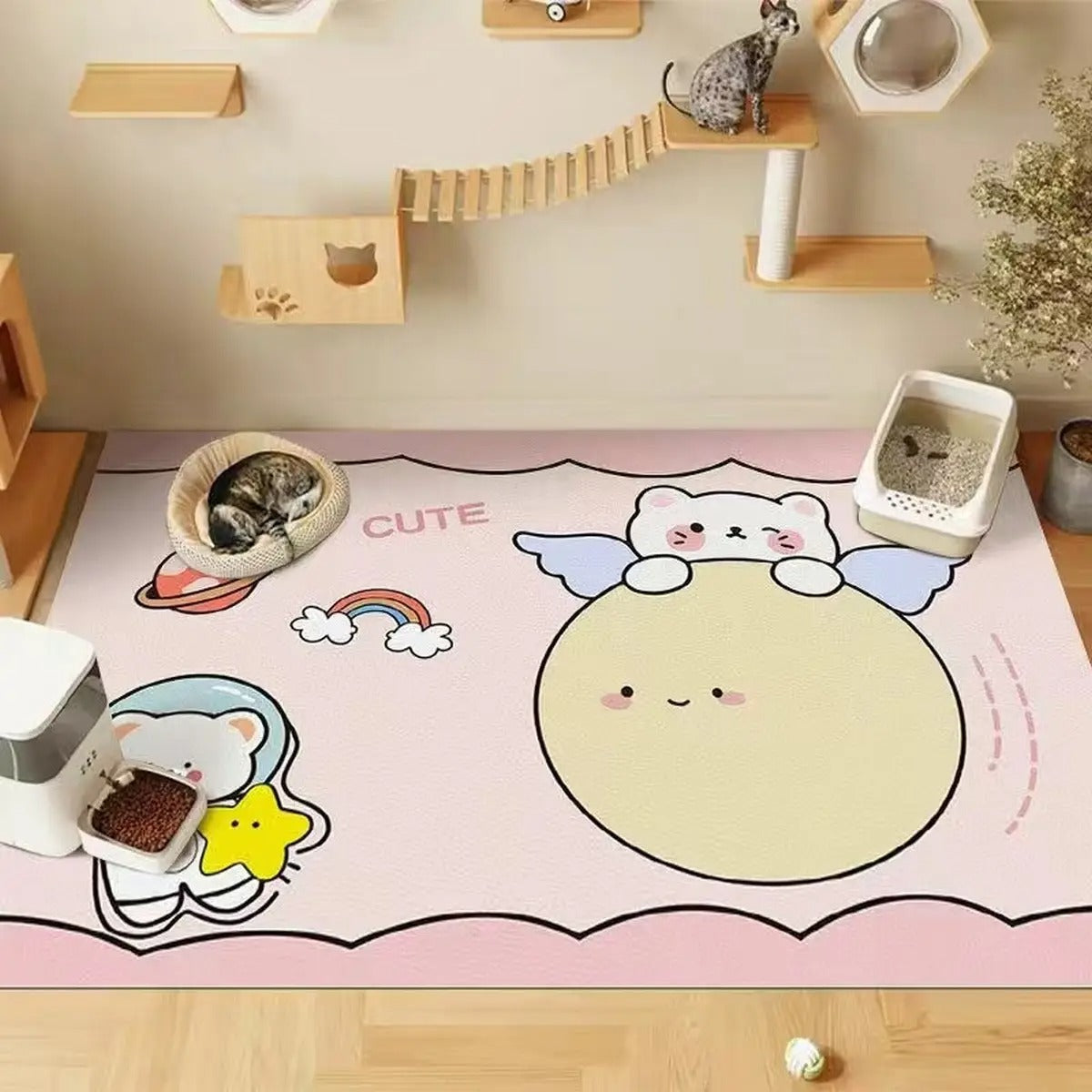 Cartoon Waterproof PVC Pet Mat for Cats & Dog_CWMM6066