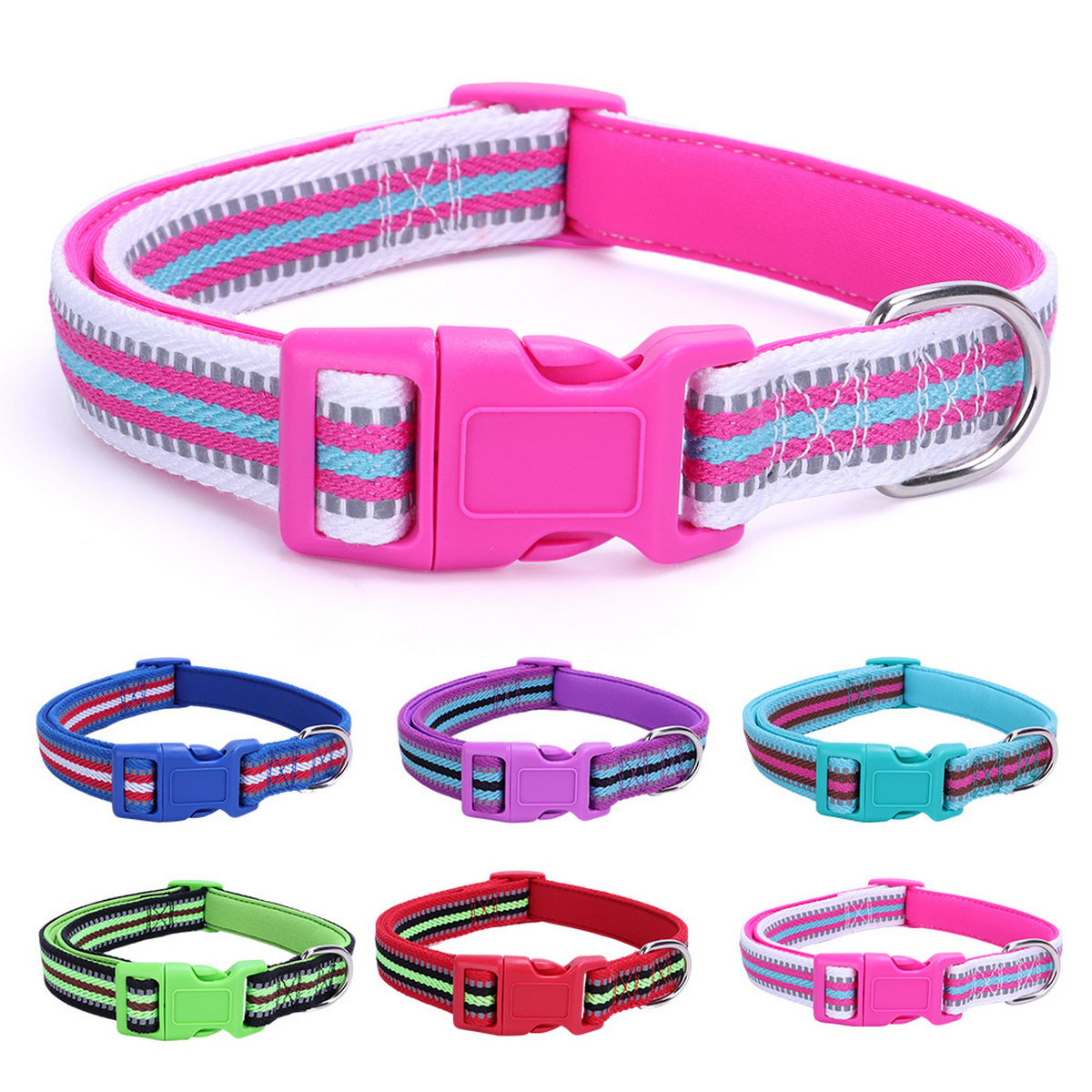 Dog Collar – Reflective, Padded, Adjustable Fit_CWMM7589