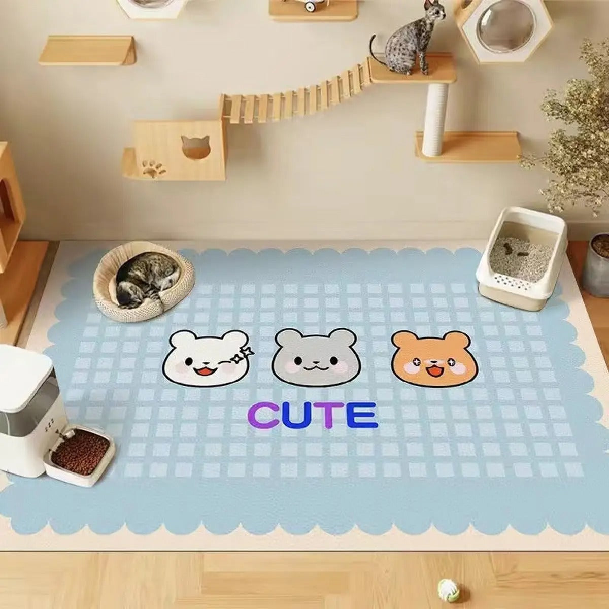 Cartoon Waterproof PVC Pet Mat for Cats & Dog_CWMM6066