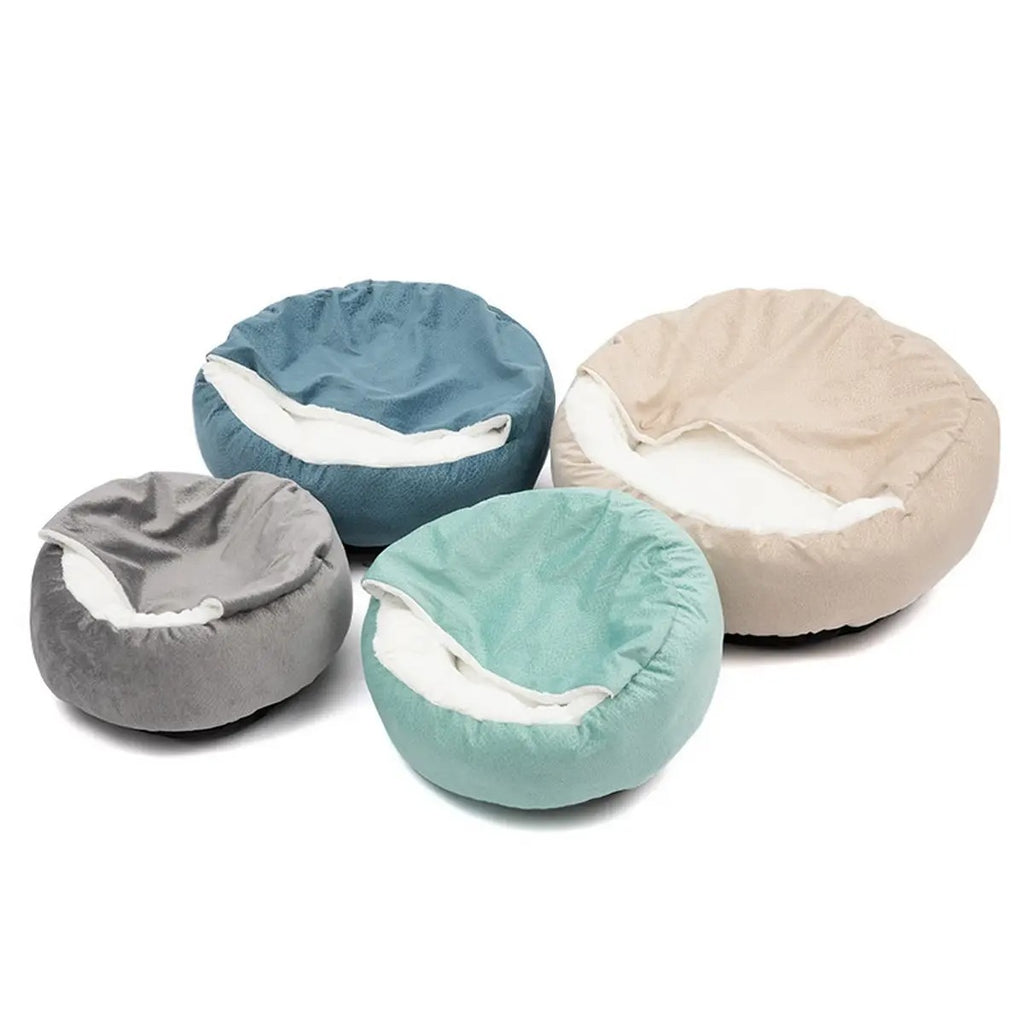 Creative Shell-Shaped Soft Plush Cat Bed & Blanket_CWMM5891