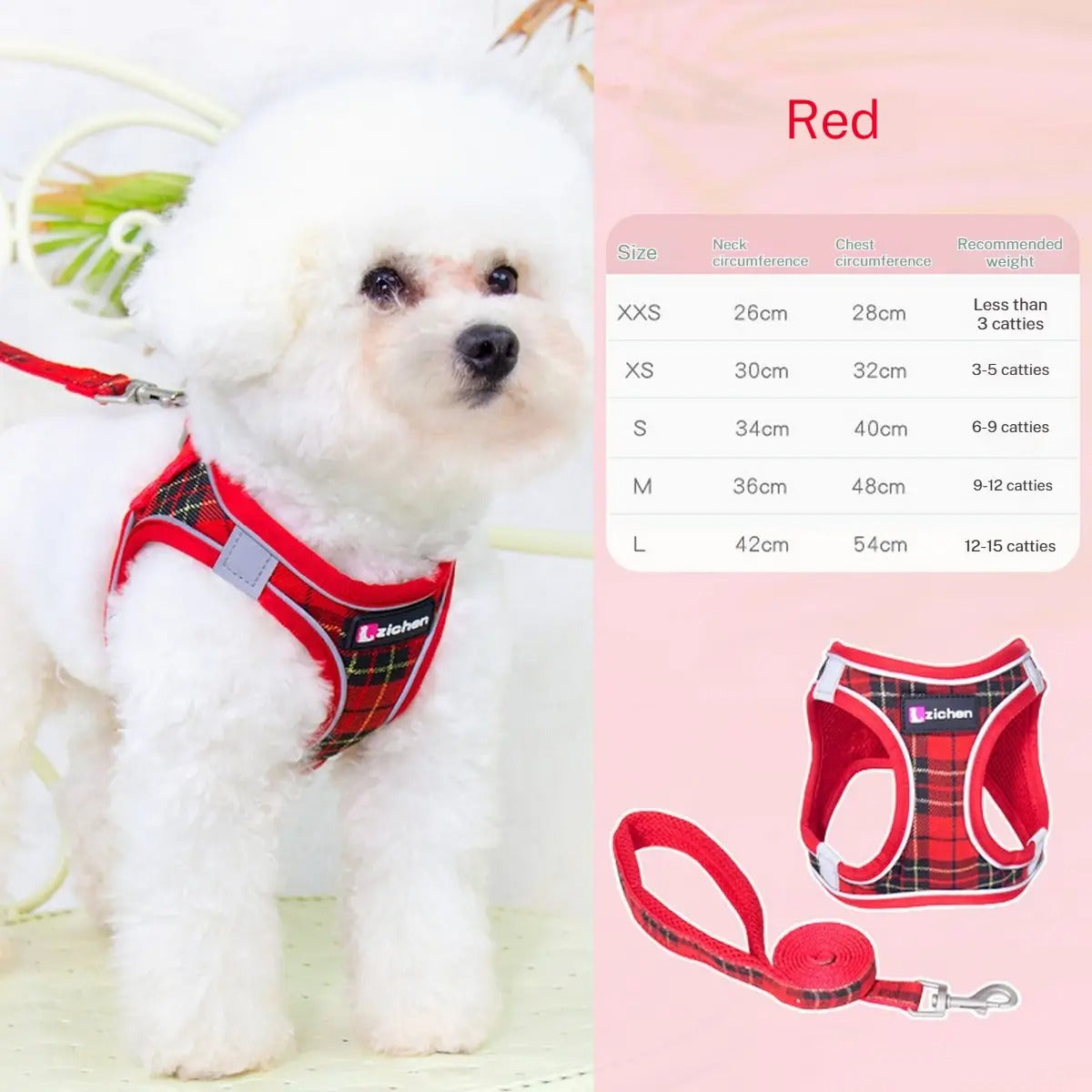Breathable Dog Vest with Leash - Reflective_CWMM5960