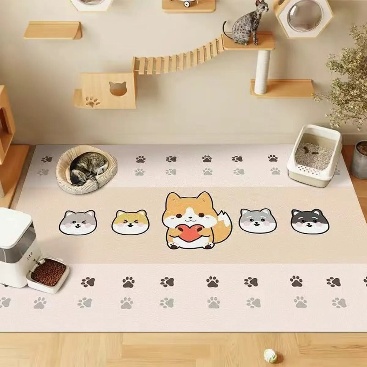 Cartoon Waterproof PVC Pet Mat for Cats & Dog_CWMM6066
