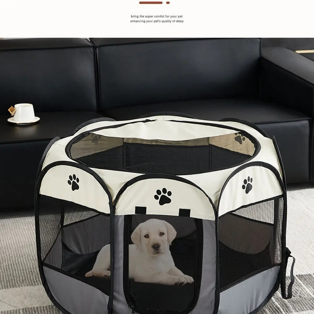 Foldable Waterproof Pet Playpen with Removable_CWMM5884