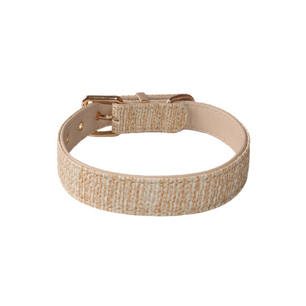 Dual-Sided PU Dog Collar – Woven Texture_CWMM7773