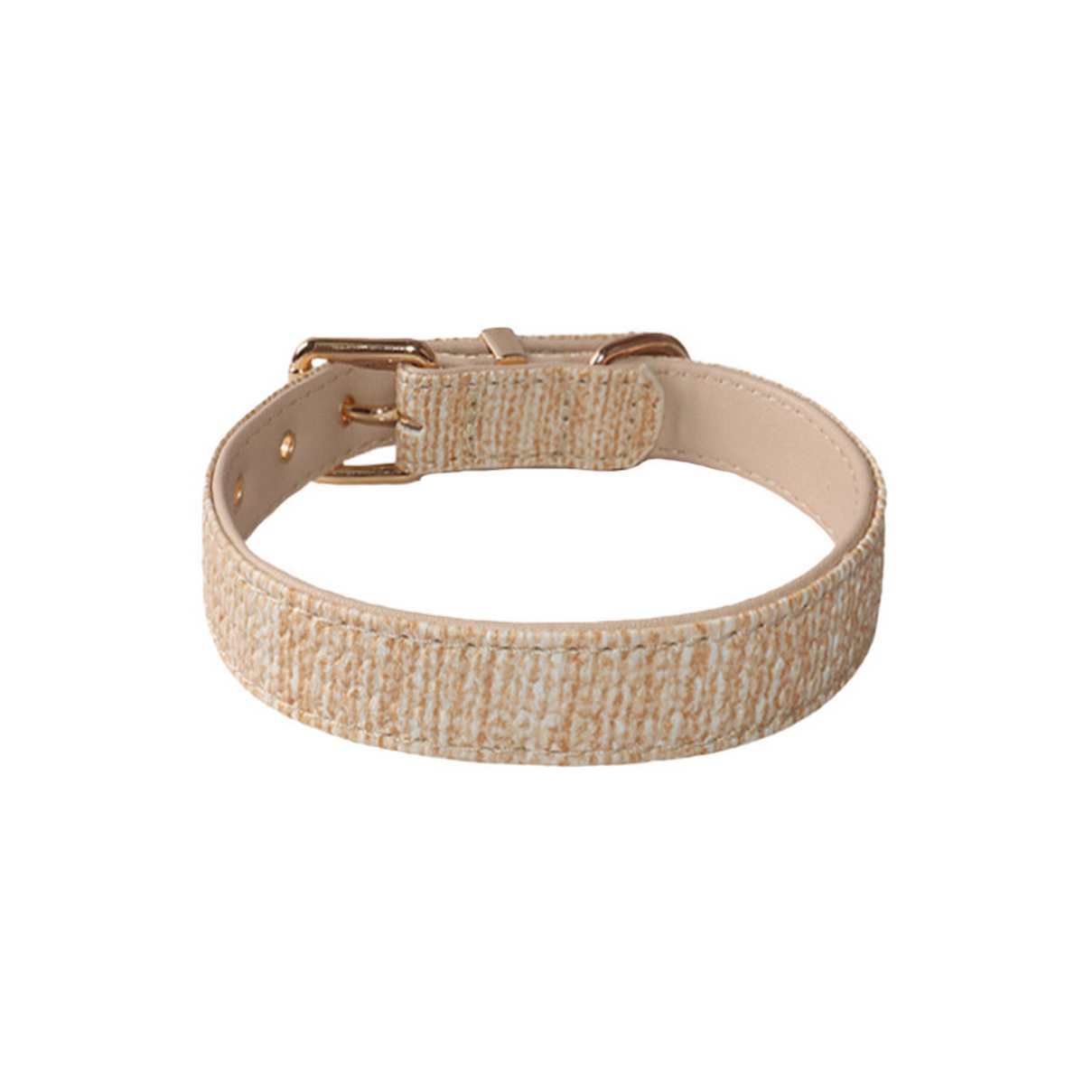 Dual-Sided PU Dog Collar – Woven Texture_CWMM7773