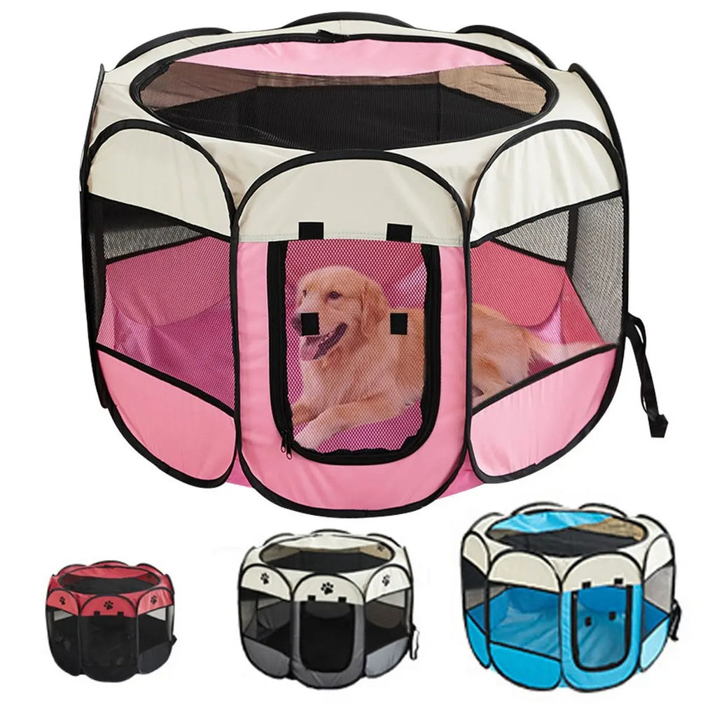 Foldable Waterproof Pet Playpen with Removable_CWMM5884