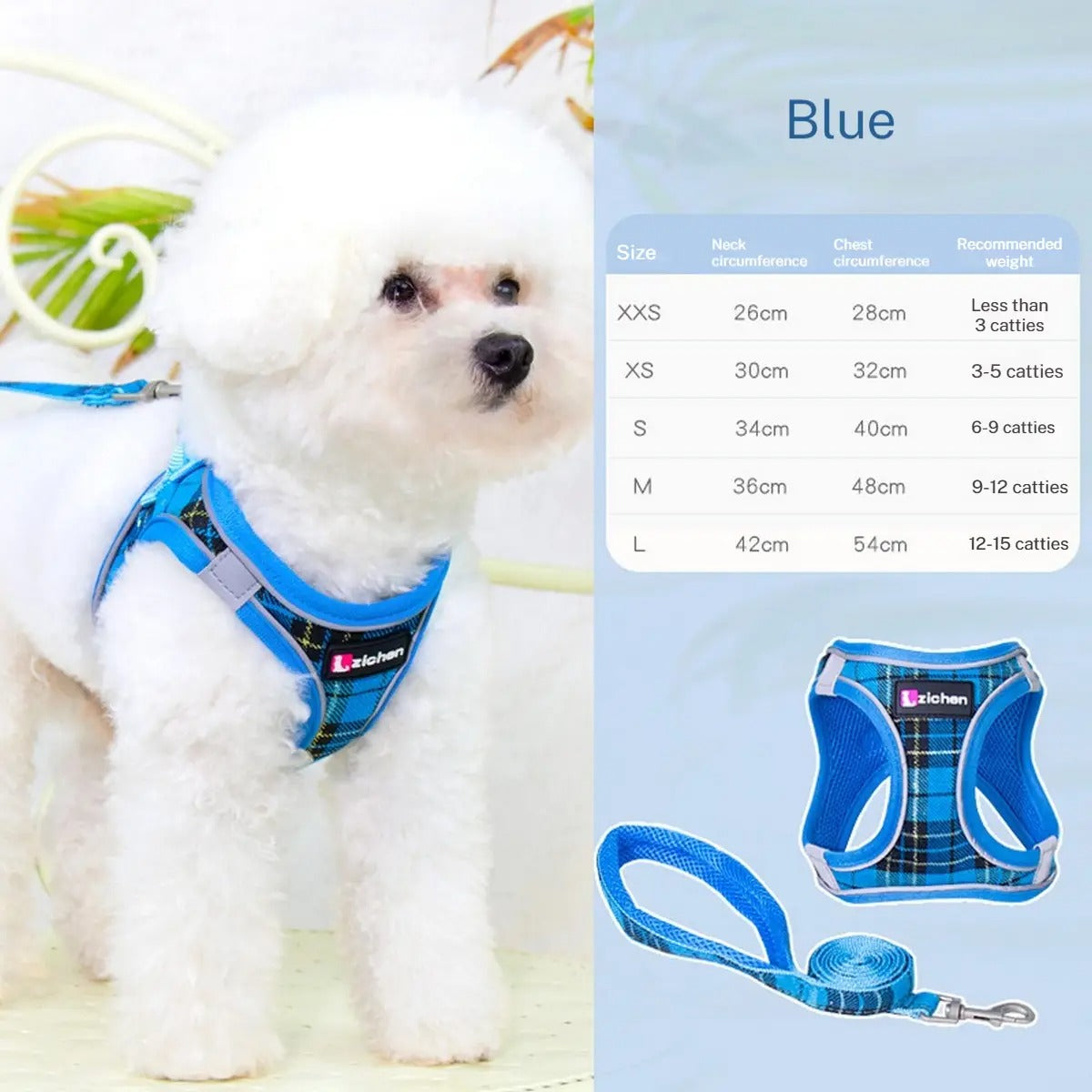 Breathable Dog Vest with Leash - Reflective_CWMM5960